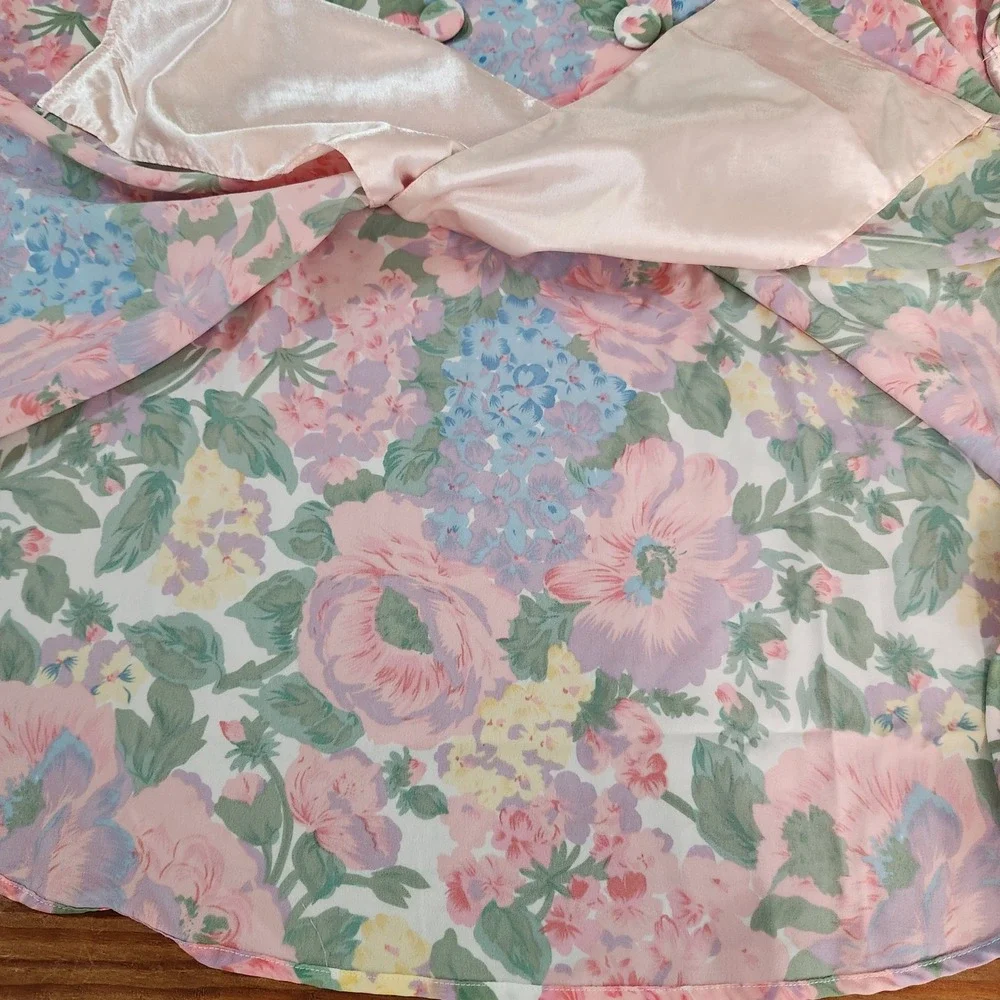 Victoria's Secret Vtg Gold Label Double Breasted Nightshirt Pink Floral Small‎